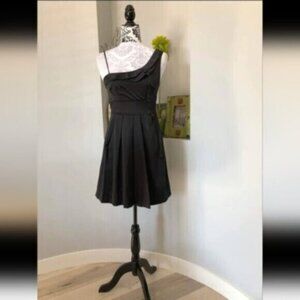 Vintage Y2K Black Satin Mini Dress Size 4 Women's